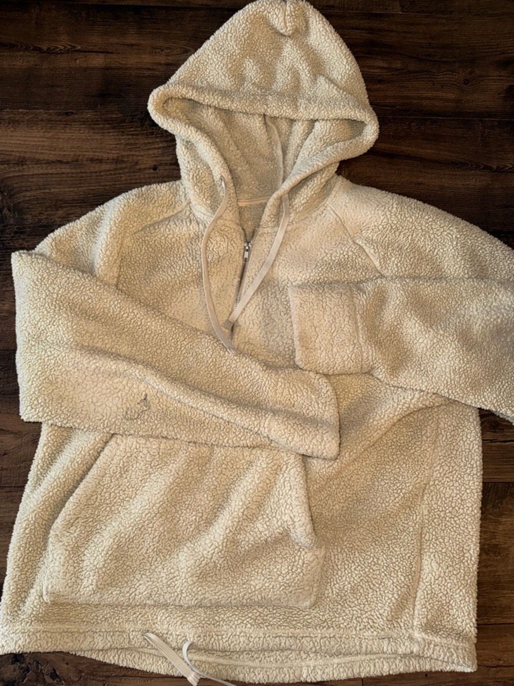 H&M Cream Sherpa Jacket Quarter Zip